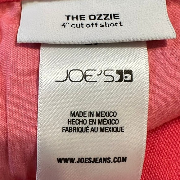Joes Jeans The Ozzie 4 Inch Cut Off Short Paradise Pink 45TMPSKC4860 Size 27 NEW - Picture 8 of 11